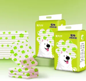 Coussinets d'entraînement pour animaux avec joli imprimé trèfle, super absorbants et anti-fuite.