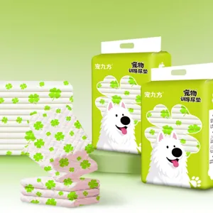 Tapis d'Entraînement Jetables pour Animaux Épaissis Absorbants Anti-Fuites Tapis Pipi Chiot Imprimé Trèfle Couches pour Animaux