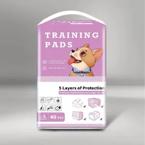 Empapadores de entrenamiento para mascotas, pañales desechables absorbentes L 40 uds
