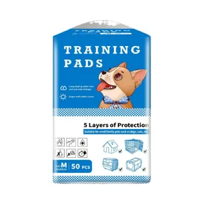 Empapadores de adiestramiento para perros y gatos, talla M 45x60cm, 50 uds, altamente absorbentes.