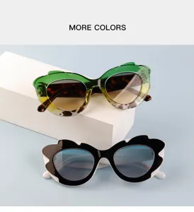 Stylish UV protection sunglasses featuring trendy irregular frames for a fashionable daily look.