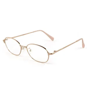 Stylish metal reading glasses for women and men, blue light blocking optical frame.