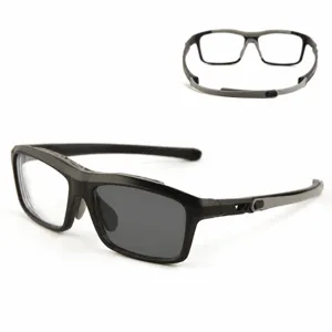 Men's sports photochromic prescription glasses with detachable head strap and temples.