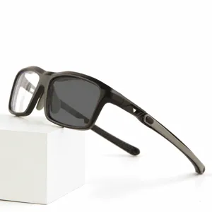 Men's photochromic sports prescription glasses with anti-blue light and adjustable frames.