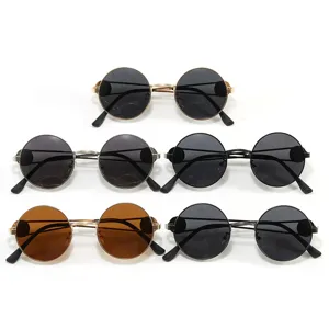 Lunettes de soleil rondes en metal vintage polarisees protection UV homme femme conduite chic