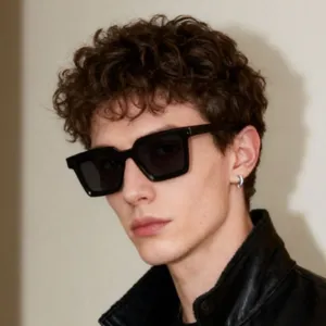 Men's Fashion Square Sunglasses Polarized UV400 Outdoor Driving Street Shot Sun Glasses Retro PC Frame Eyewear