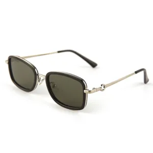 Women fashion metal sunglasses with square frames and chic side ring temples for daily wear.
