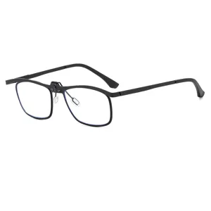 Gafas de lectura negras clasicas anti luz azul con elegante diseño abatible para uso diario.