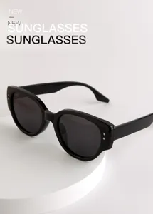 Lunettes de soleil cat-eye vintage pour femmes et hommes, monture noire épaisse classique polarisée.