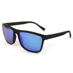 Men's sports sunglasses polarized outdoor cycling driving UV protection black blue lenses