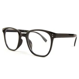 Retro black frame folding glasses with anti-blue light lenses for daily stylish wear.