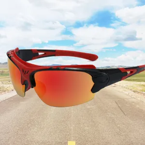 Men sports sunglasses outdoor cycling windproof UV protection colorful mirror lens glasses