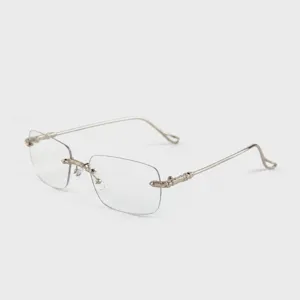 Vintage Rahmenlose Lesebrille Metallrahmen Klares Glas Blaulichtfilter Brille Für Damen Herren