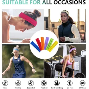 Bandeau yoga couleur unie sport bande anti-sueur elastique fitness course cheveux accessoire