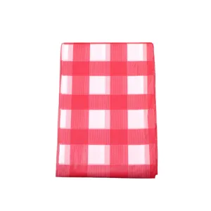 Nappe en plastique à carreaux rouges et blancs jetable, housse de table imperméable et huile.