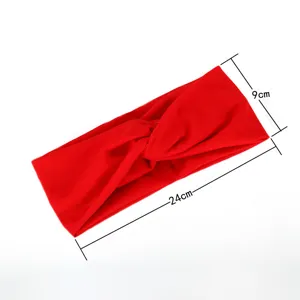 Rotes modisches geknotetes breites Damen Haarband, elegantes Kreuz Design Hair Accessoire.
