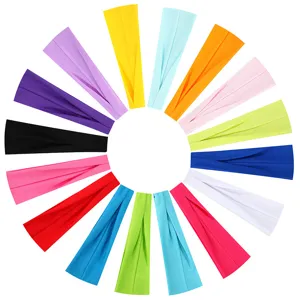 Farbige Sportstirnband Details mit verschiedenen lebendigen Farboptionen fuer Fitness.