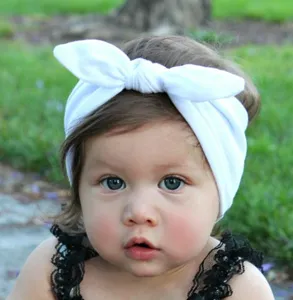 White baby knotted headband bow hair accessory cute infant hair band toddler headwrap nice
