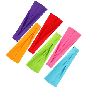 Einfarbiges Sport-Stirnband-Set, elastisches Yoga-Schweissband fuer Laufen und Fitnesstraining.
