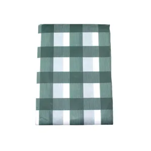 Nappe de table en plastique jetable à carreaux vert et blanc imperméable et anti-huile.