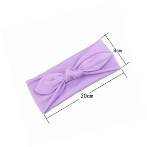 Purple bow headband soft fabric elastic hair band cute daily wear fashion accessory 1pc