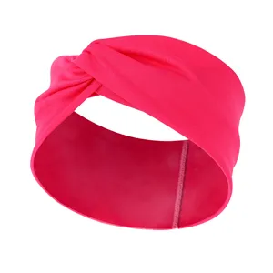 Helles rosa geknotetes breites Stirnband für Damen, elastisches Haarzubehör für den Alltag.