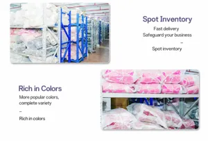 Inventario di fabbrica in pronta consegna e ricca esposizione di colori per abbigliamento.