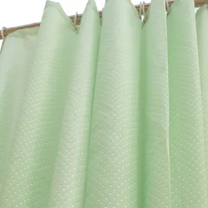 Hellgrüner Polyester Duschvorhang mit Rautenmuster, wasserdichter Vorhang fürs Badezimmer.