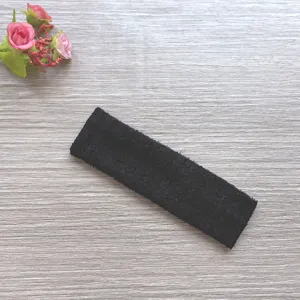 Black sports headband detail showing the soft absorbent towel cotton fabric texture clearly.