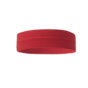 Red sports headband for yoga and fitness, stretchy sweat-absorbing hair band for women.