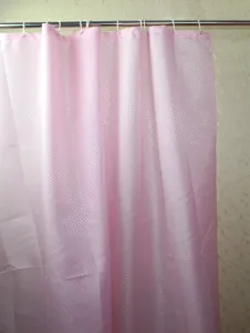 Wasserdichter rosa Polyester Duschvorhang Detail, strapazierfähiger Diamant Muster Vorhang.