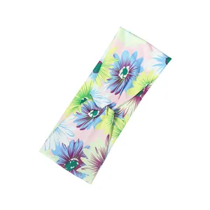 Floral printed cross wide headband stylish fabric hair accessory for women sports and daily wear.