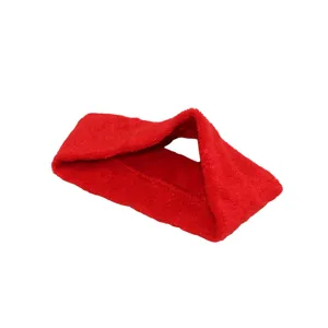 Bandeau de sport en coton rouge pour le yoga et fitness, bandeau absorbant pour courir.
