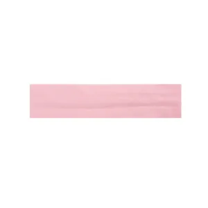 Pink nylon elastic yoga sports headband detail showing the soft fabric texture and weave.