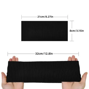 Solid knit headband, stretchy sports hair band, comfy fitness sweatband, casual hair accessory.