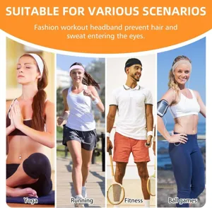Sports workout headband for running, yoga, fitness, and daily exercise. Sweat-absorbent hairband.