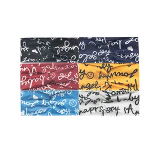 Bequemes elastisches Sportstirnband Set mit Buchstaben-Druck, atmungsaktives Baumwoll-Yoga-Haarband.