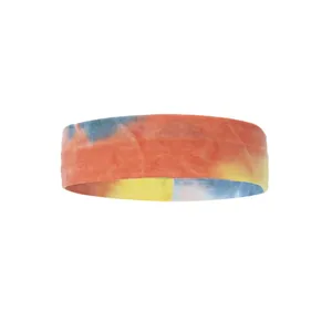 Colorful tie-dye sports headband, elastic cotton yoga hair band for fitness and daily wear.