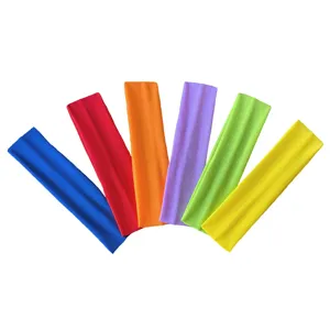 Ensemble de bandeaux de yoga unis colorés, bandes de cheveux de sport élastiques absorbant la sueur.
