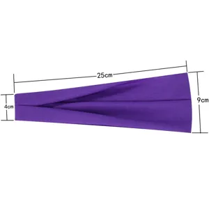 Einfarbiges Sport Stirnband Yoga Schweißband Fitness elastisches Haarband lila 25x9cm Zubehör