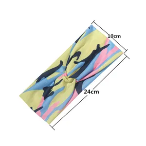 Colorful camouflage sports headband yoga hair band workout fitness sweatband 10x24cm