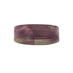 Detail shot of the tie-dye sports headband, showing the soft elastic fabric texture.