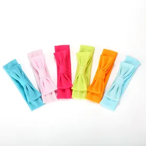 Kleurrijke kinderen haaraccessoires stof strik hoofdband zoet schattig meisje haarband