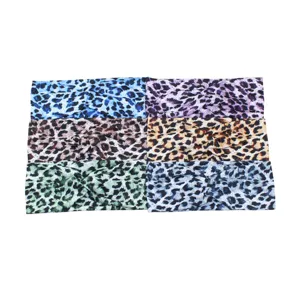 Women twist leopard print headband elastic hair band yoga sports hair accessories 6pcs set