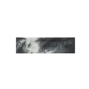 Close-up detail of black and white tie-dye elastic sports headband, sweat-absorbing fabric.