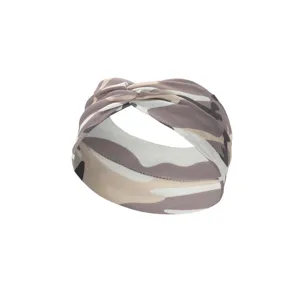 Camouflage sports headband yoga hair band knotted sweat-absorbing elastic hair accessory