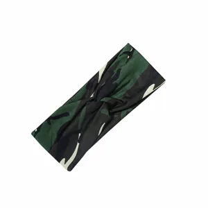 Camouflage sports headband for yoga and fitness, sweat-absorbing elastic hair band.