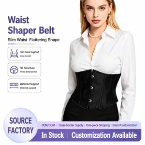 Corsetto Allenatore di Vita da Donna Guainetta Sotto il Seno in Poliestere Modellante per il Corpo Bustier Con Ossa in Acciaio e Fibbia Metallica