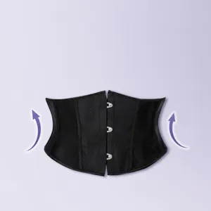 Corsetto stringivita nero da donna, cintura modellante con stecche in acciaio.
