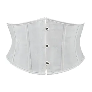Corsetto sottoseno bianco cinzia vita da donna, elegante design jacquard con chiusura frontale.